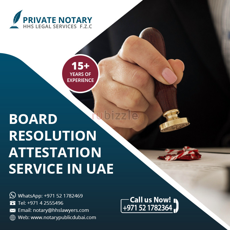 Board Resolution drafting and notarization services