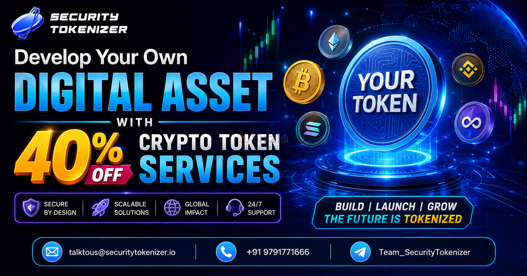 Develop Your Own Digital Asset with 40% OFF Crypto Token Services