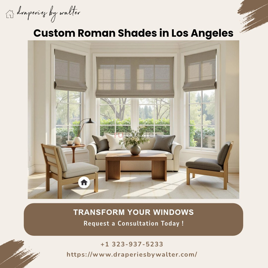 Custom Roman Shades in Los Angeles