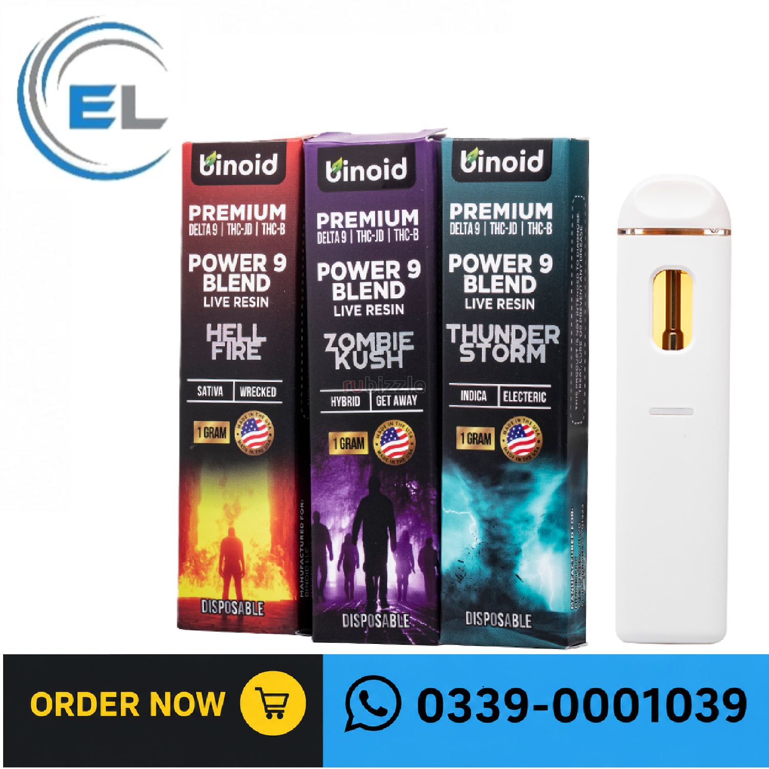 Binoid Power 9 Blend Live Resin Disposable 3G In Pakistan [03390001039