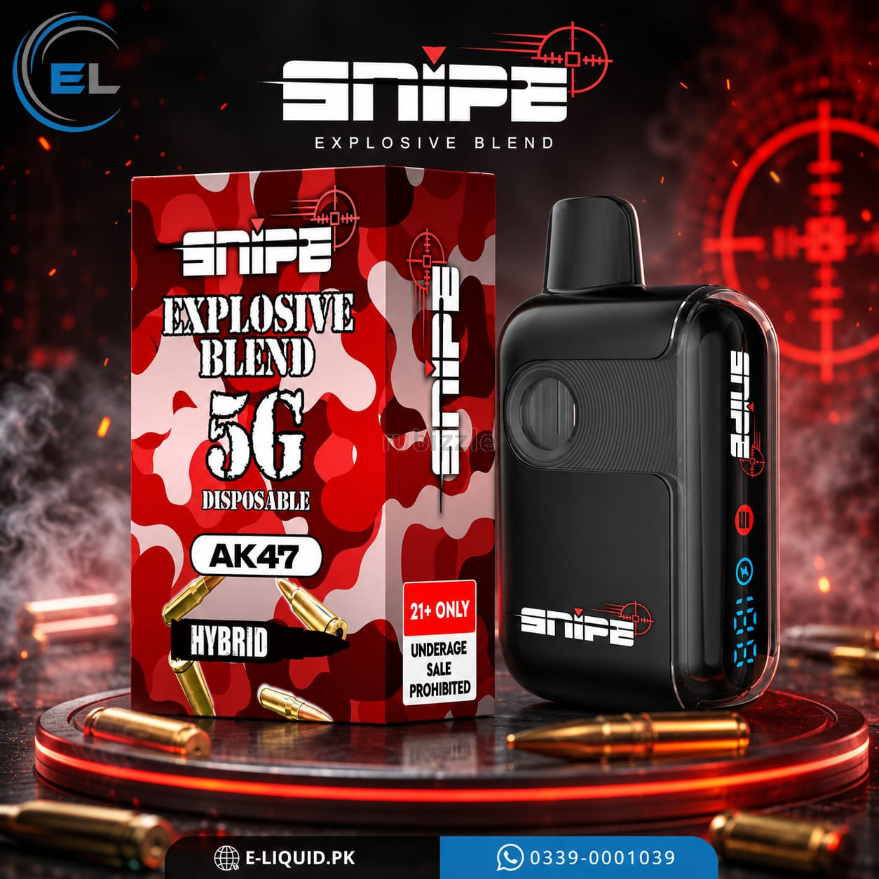 SNIPE THCP EXPLOSIVE BLEND DISPOSABLE 5G – AK47 (HYBRID) In Karachi
