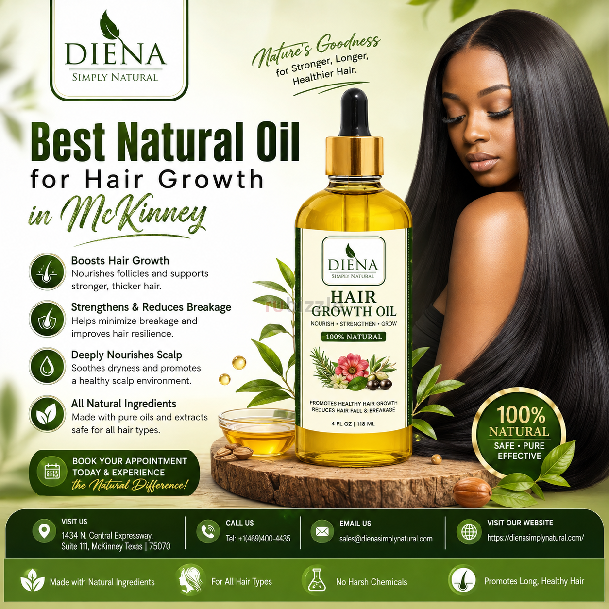 Diena Simply Natural – Best Natural Oil for Hair Growth in McKinney