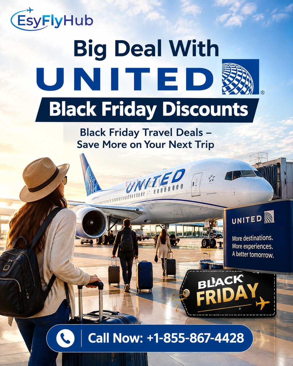 Big Deal With United Black Friday Discounts- 1-855-867-4428